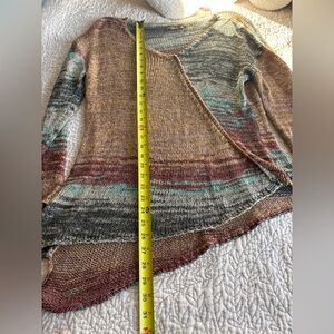 Prana Soft Knit Asymmetrical Hem TunicSweater in Earth & Sea Ombre Tones